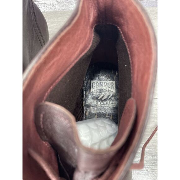 Camper Alicante Brown Leather Lace Up Heel Ankle Boots Women’s Sz 38EU/7.5M US - Picture 15 of 16